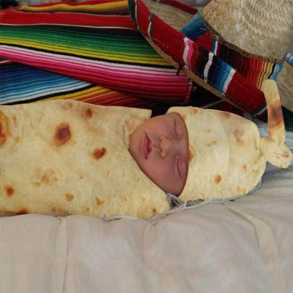 Baby-Burrito dekentje mét Burrito-Mutsje